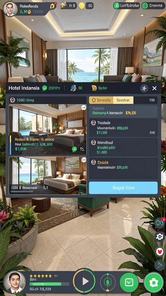 Screenshot aplikasi DOMTOTO menampilkan antarmuka pengguna yang menarik.