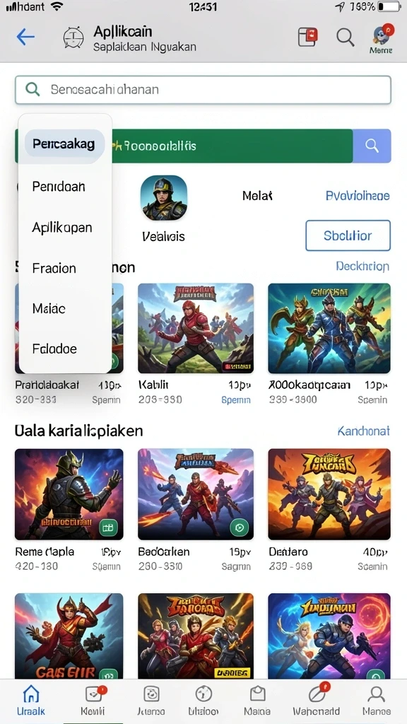 Tampilan awal yang menarik dan user-friendly.