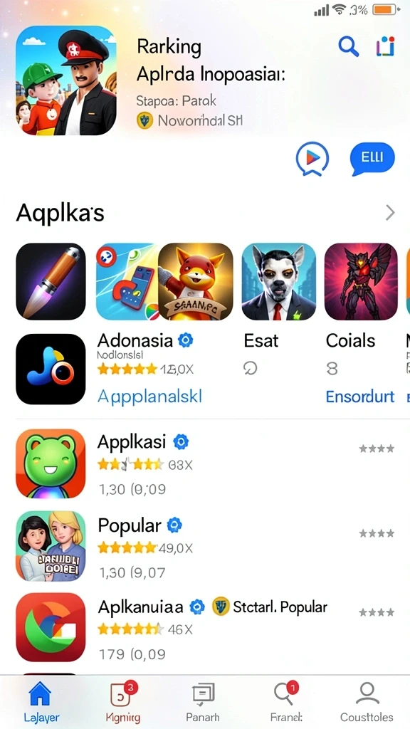 Fitur chat untuk berinteraksi dengan pemain lain.