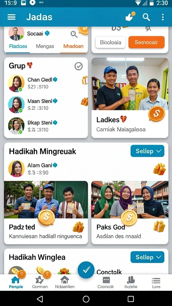 Fitur kompetisi yang memungkinkan Anda bersaing dengan teman.
