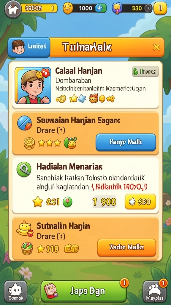 Tampilan awal permainan yang menarik dan intuitif.