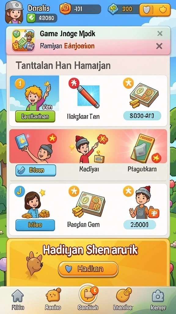 Tampilan menu utama yang menarik dan mudah dinavigasi.