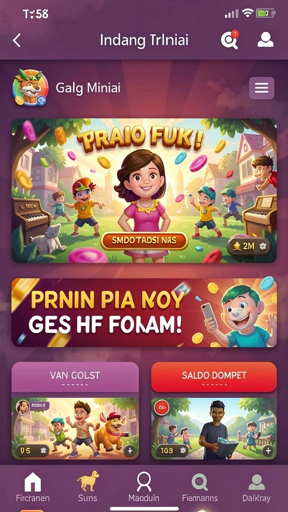 Tampilan awal yang ceria dan menggoda untuk dimainkan.